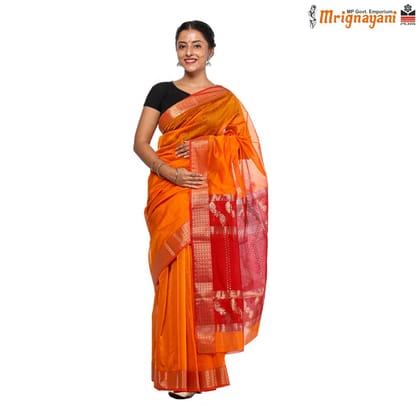 HANDLOOM MAHESHWARI SILK SAREE WITH BLOUSE (SKU - 3S0105180522, SAREE - 1277)