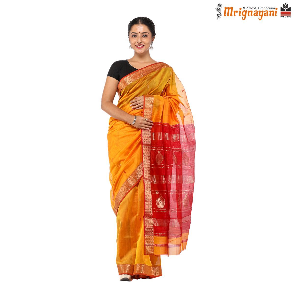 HANDLOOM MAHESHWARI SILK SAREE WITH BLOUSE (SKU - 3S0104230422, SAREE-1264)
