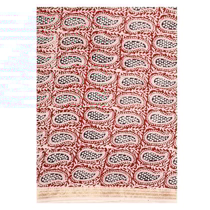 HANDLOOM CHANDERI 03 PCS BAGH PRINTED SUIT (SKU - 1RBS02260221 Suit 141)