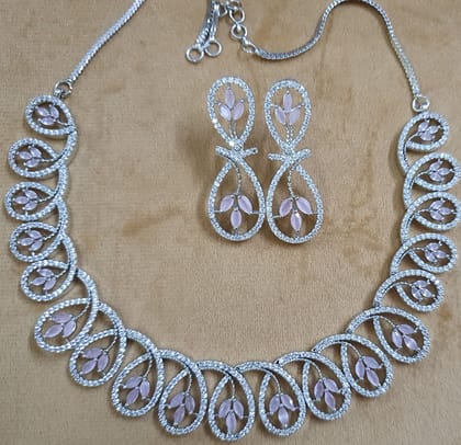 American Diamond Silver plating Necklace American Diamond Silver plating Necklace