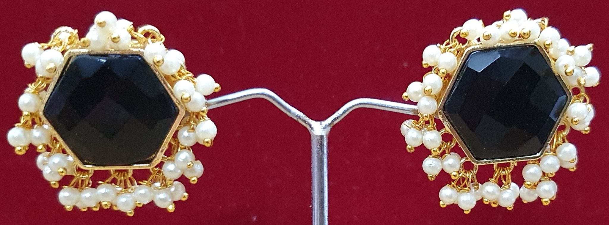 Brass Based Moti Work Beautiful Studs Earrings