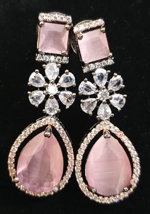 American Diamond with Stone work beautiful party wear earrings American Diamond with Stone work beautiful party wear earrings