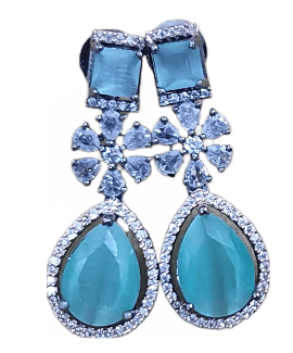 American Diamond With Stone work Beautiful Party wear Earrings