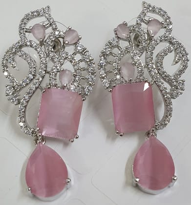American Diamond with stone work partywear earrings American Diamond with stone work partywear earrings