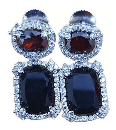 American Diamond Doublet Stones Work Partywear Earrings