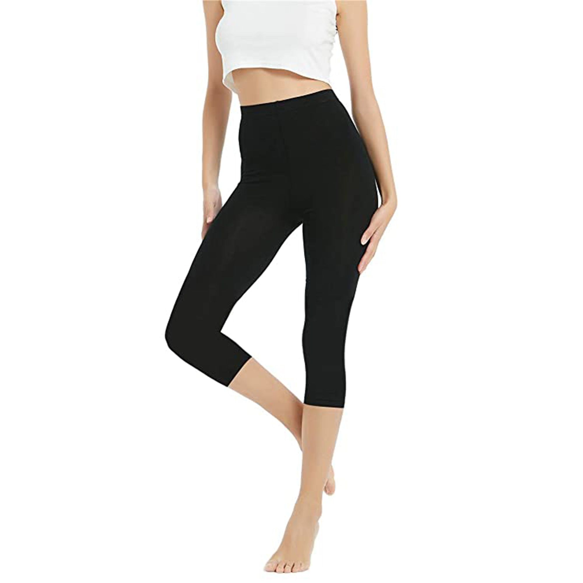 Women's Capri Leggings Summer Cropped Leggings Light Weight Soft Capris