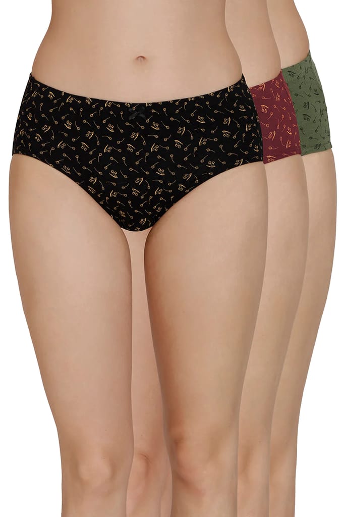 Amante Womens Hipster Printed Panties Pack of 3