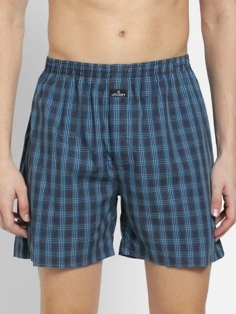 Jockey Men's 1222 Checks Pack of 2 Boxer Shorts