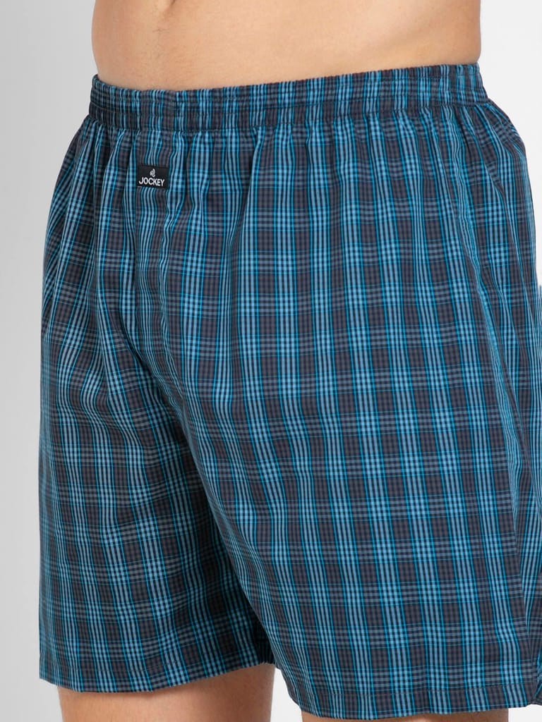 Jockey Men's 1222 Checks Pack of 2 Boxer Shorts