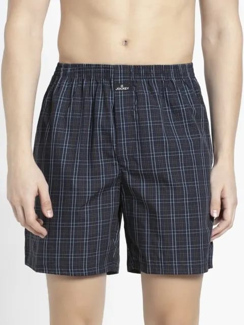 Jockey Men's 1223 Checks Pack of 2 Boxer Shorts