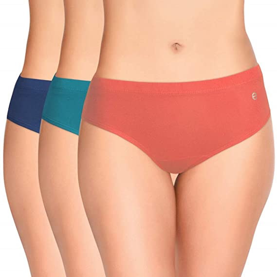 Enamor Women's CR17 Hipster Plain Panties Pack of 3