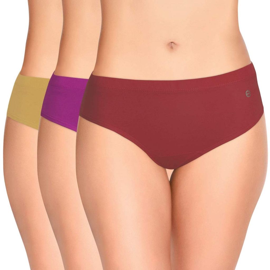 Enamor Women's CR17 Hipster Plain Panties Pack of 3