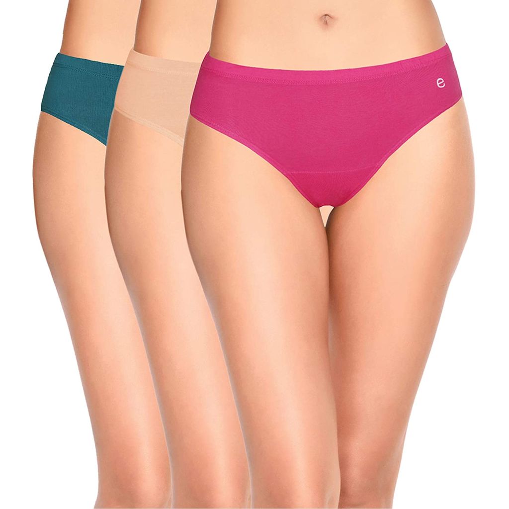 Enamor Women's CR17 Hipster Plain Panties Pack of 3