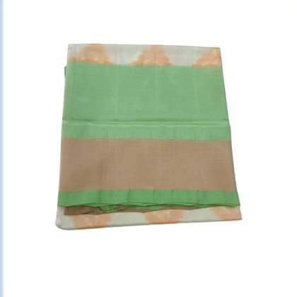 Woven Banarasi Jacquard, Cotton Silk Saree  (Green, Gold)
