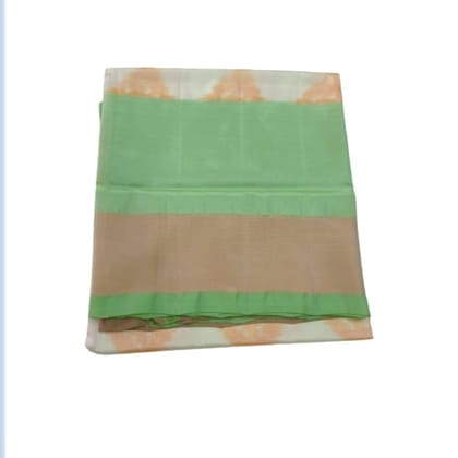 Woven Banarasi Jacquard, Cotton Silk Saree  (Green, Gold)