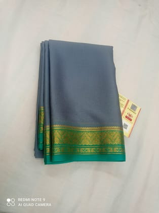 Self Design  Pure mysore silk 60 Gram  (Grey)