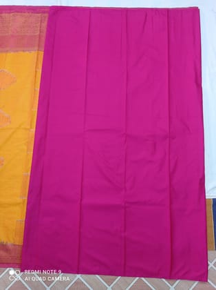 Self Design  Pure Silk Saree  (Yellow, Pink)