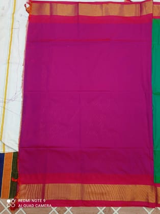 Self Design  Pure Silk Saree  (Green , Pink)