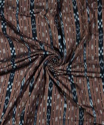2.5m Black Brown Nuapatna Handwoven Ikat Shirting Materials