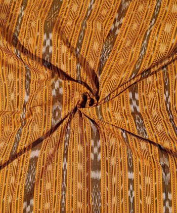 2.5m Yellow Nuapatna Handwoven Single Ikat Shirting Materials