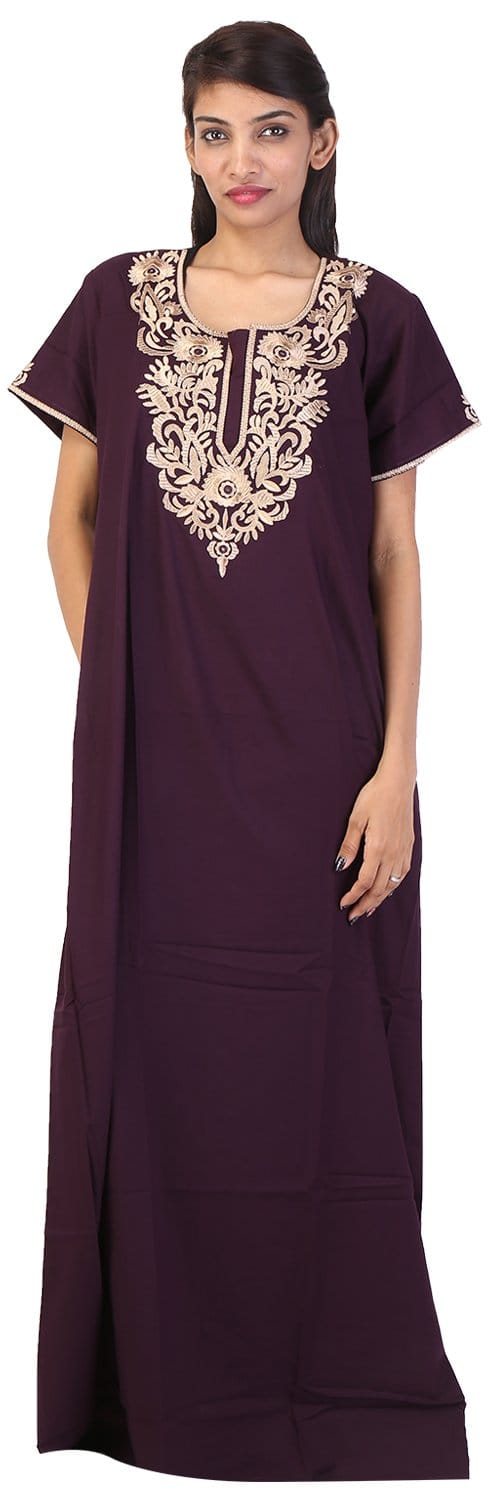 Valencia Women's Night Dress (KNW-10, Dark Wine, X-Large)