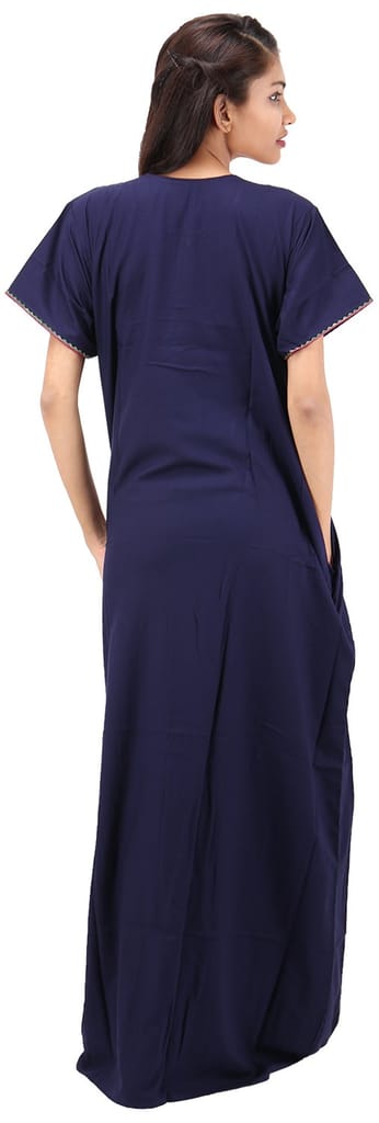 VALENCIA SLEEPWEAR Plain Patty Embroidery Gown Maxi Nightwear Nighty Lizzy Bizzy Soft Fabric