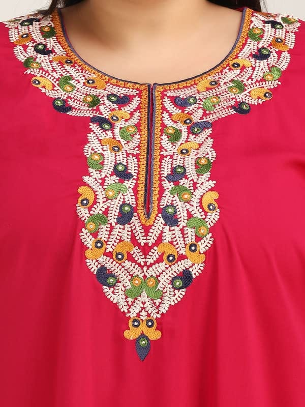 KOI SLEEPWEAR Lissybissy Nightgown with Beautiful Floral Embroidery Pink-2XL/3XL