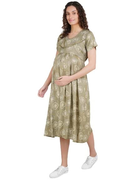 Pure cotton maternity Gown ( Feeding gown) | Ladies gown, Western outfits  women, Maternity dresses