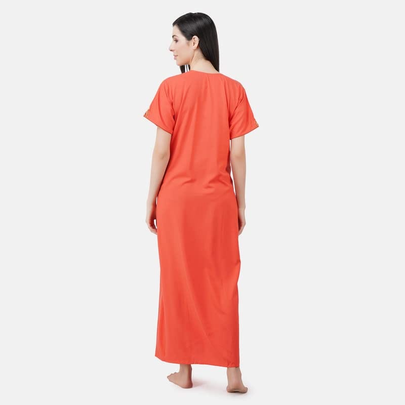 KOI SLEEPWEAR Light Peach Lissybissy Nightgown with Cream Embroidery with Pockets.�