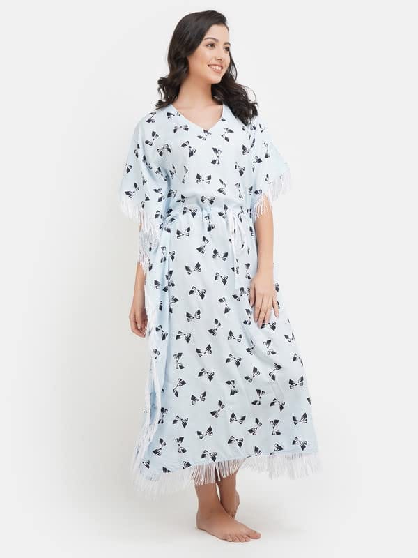 KOI SLEEPWEAR Kaftan with Beautiful Bow-Print