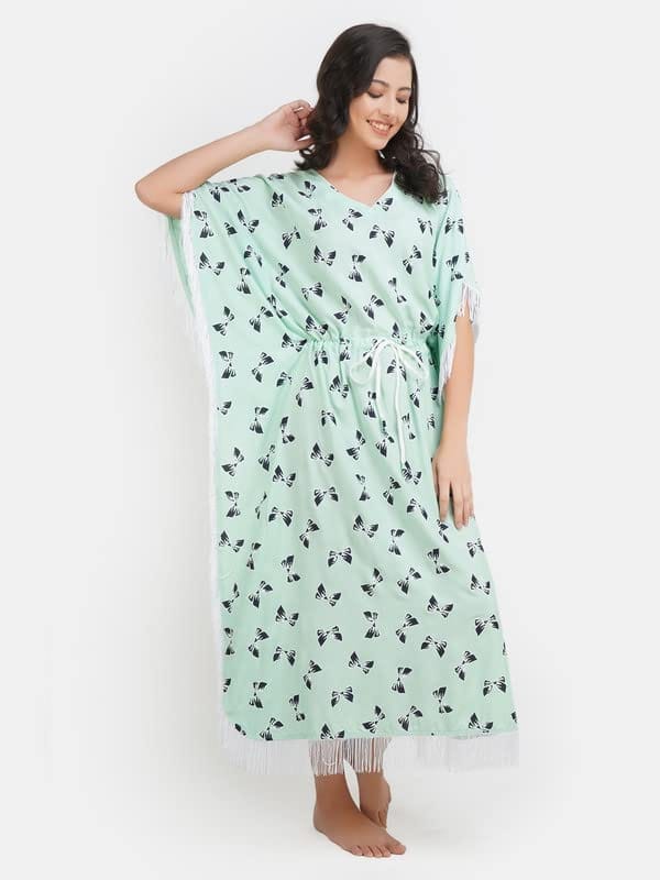 KOI SLEEPWEAR Kaftan with Beautiful Bow-Print