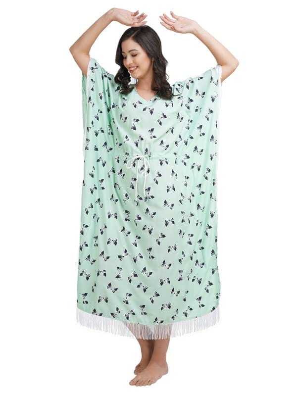 KOI SLEEPWEAR Kaftan with Beautiful Bow-Print