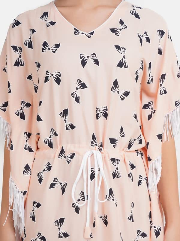 KOI SLEEPWEAR Kaftan with Beautiful Bow-Print