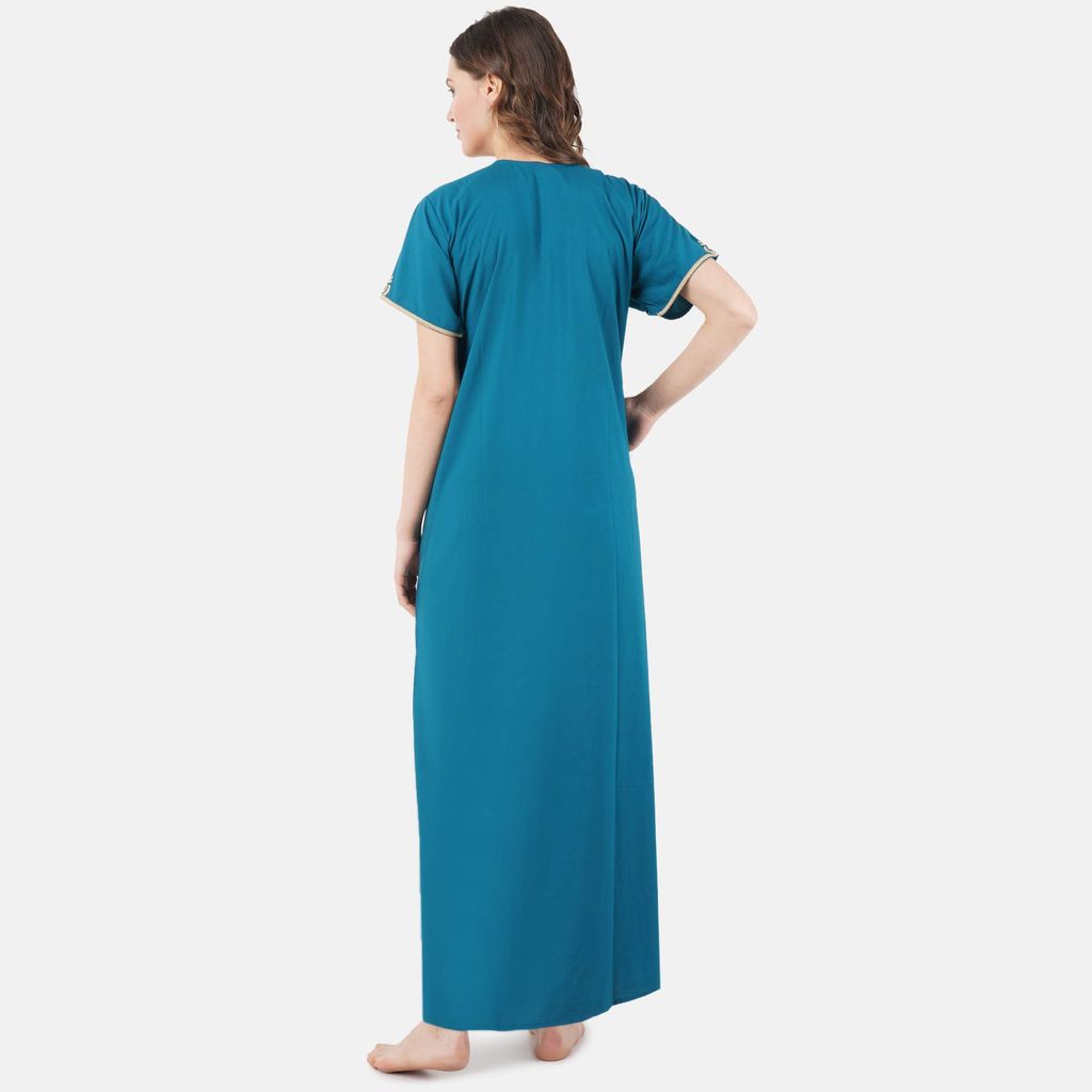 KOI SLEEPWEAR Lissybissy Nightgown with Light Cream Resham Embroidery and Pockets