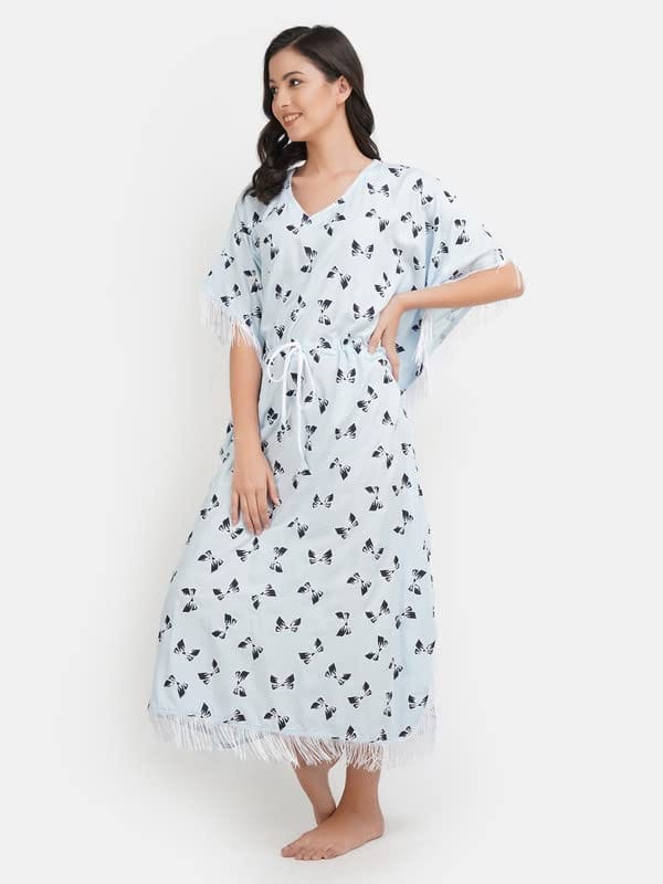 KOI SLEEPWEAR Kaftan with Beautiful Bow-Print