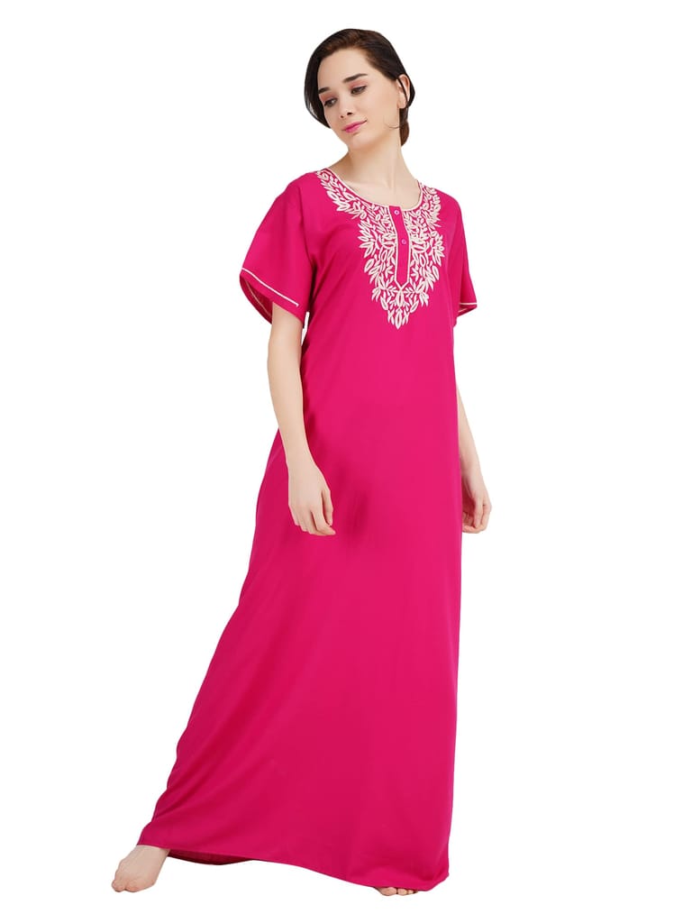 KOI SLEEPWEAR Women's Night Gown/Maxi Night Gown for Women - Pink - Nightwear & Loungewear | Buy online on ZillyBuy