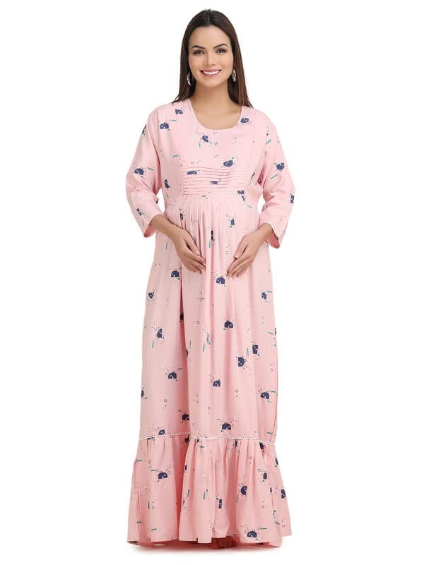KOI Pink Rayon Summertime Maternity Casual Dress L