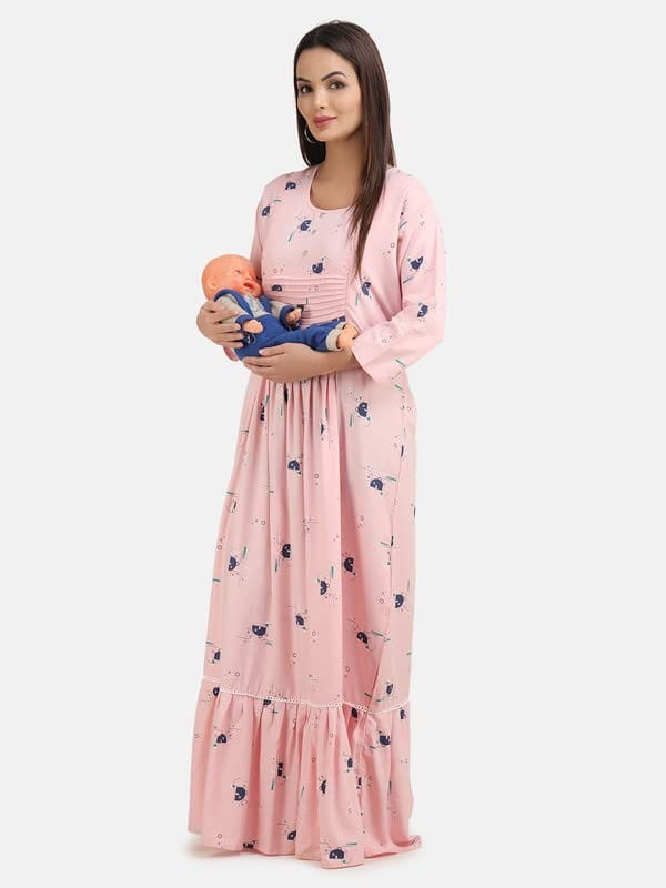 KOI Pink Rayon Summertime Maternity Casual Dress L