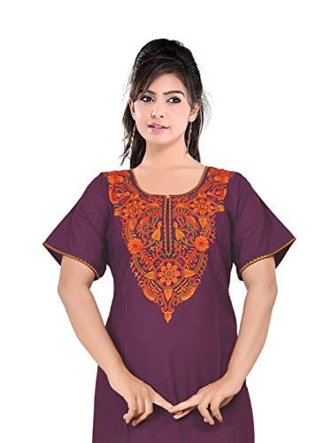 VALENCIA SLEEPWEAR Plain Patty Embroidery Gown Maxi Nightwear Nighty Lizzy Bizzy Soft Fabric