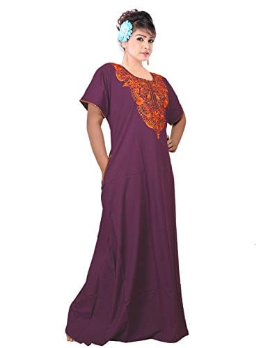 VALENCIA SLEEPWEAR Plain Patty Embroidery Gown Maxi Nightwear Nighty Lizzy Bizzy Soft Fabric