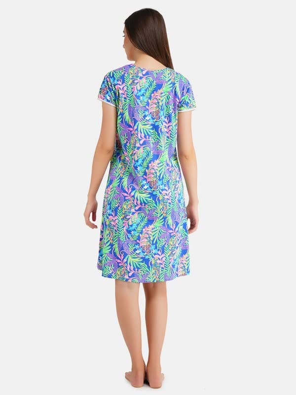 KOI SLEEPWEAR lizzybizzy Beautiful Short Nighty with Tiger Print L