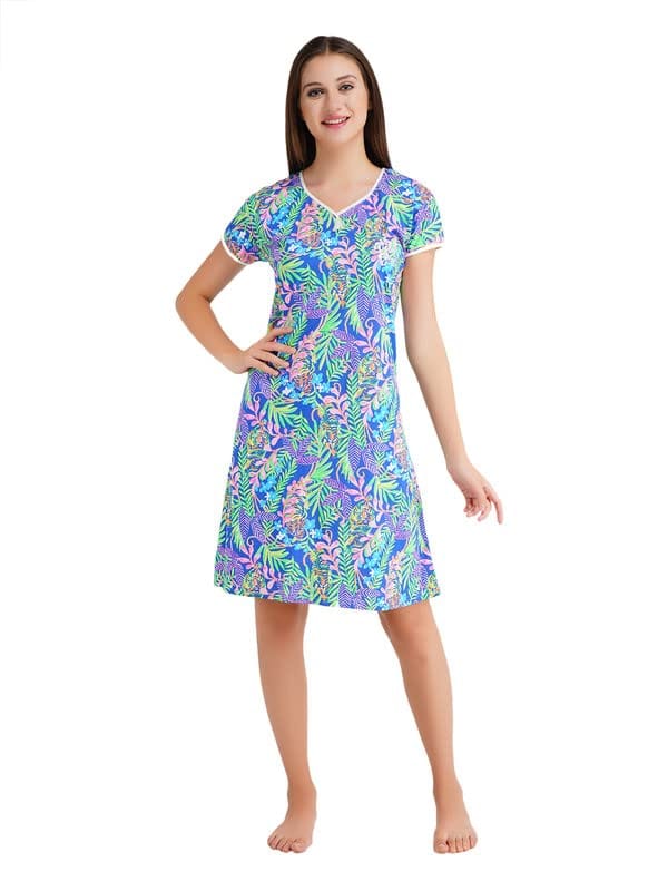 KOI SLEEPWEAR lizzybizzy Beautiful Short Nighty with Tiger Print L