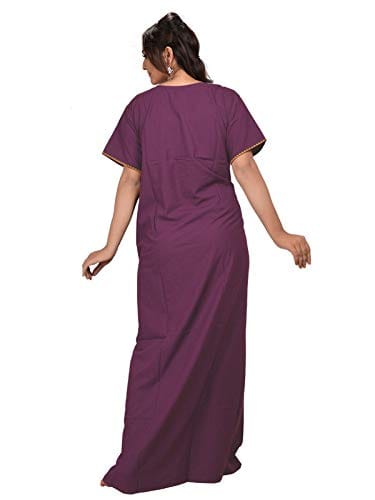 VALENCIA SLEEPWEAR Plain Patty Embroidery Gown Maxi Nightwear Nighty Lizzy Bizzy Soft Fabric
