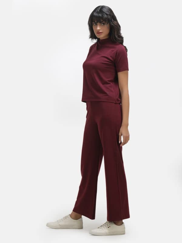 KOI Lycra Co-ord Set Maroon