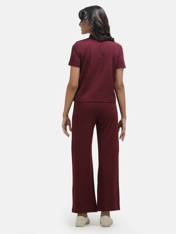 KOI Lycra Co-ord Set Maroon