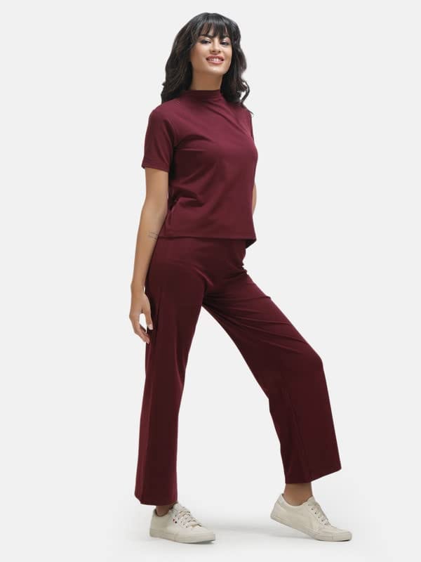 KOI Lycra Co-ord Set Maroon