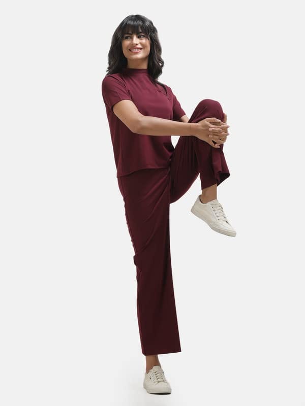KOI Lycra Co-ord Set Maroon