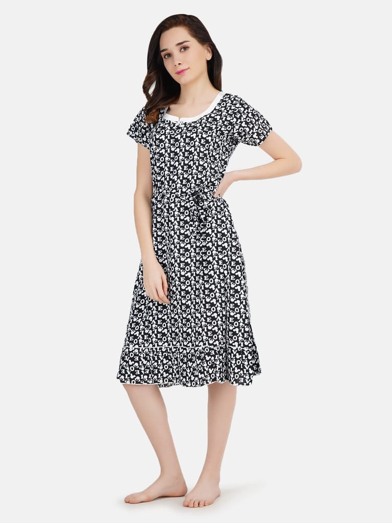 KOI SLEEPWEAR Women's Short Nighty Love Night Gown/Maxi Night Gown for Women