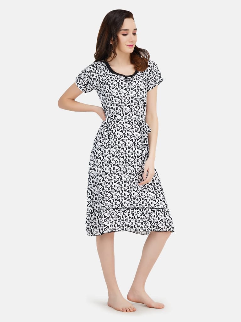 KOI SLEEPWEAR Women's Short Nighty Love Night Gown/Maxi Night Gown for Women