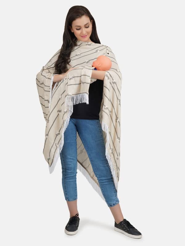 KOI Black Linned Coloured Nursing scarf